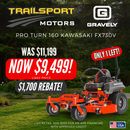 Gravely Pro Turn 160 Kawasaki FX730V 23hp *$1,700 Rebate!