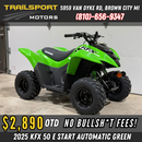 2025 Kawasaki KFX 50 Lime Green | E-Start & Automatic