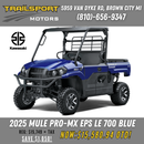 2025 Kawasaki MULE Pro-MX EPS LE 700 Deep Blue