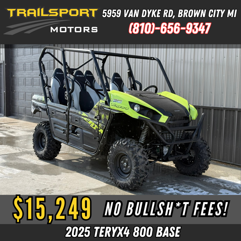 2025 Kawasaki Teryx4 800 Base Neon Yellow